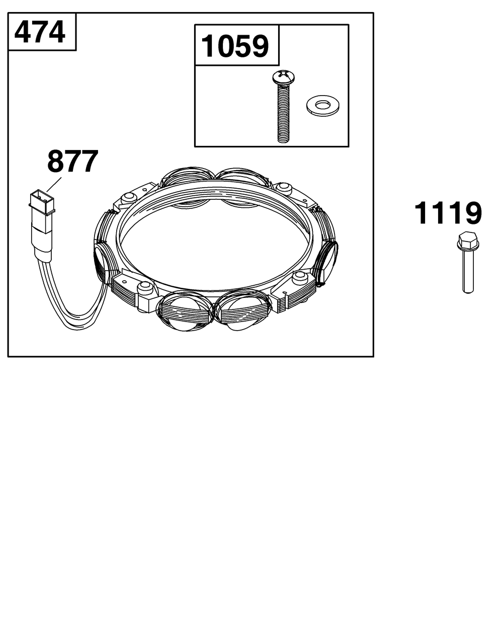 Alternator Group Diagram and Parts List for 200000 - 399999 Briggs and Stratton Engine